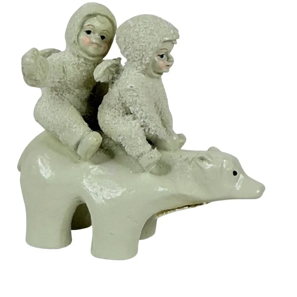 Dept 56 Snowbabies Miniatures Polar Bear Express Handpainted Pewter Figurine Box